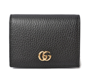 グッチ ミニ財布 GUCCI 折財布 456126 PETITE MARMONT/プチマーモント ブラック 未使用