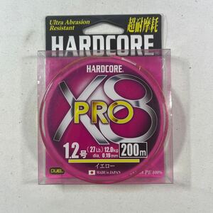 DUEL (デュエル) HARDCORE (ハードコア) PEライン 1.2号 HARDCORE X8 PRO 200m 1.2号 イエロー H3885-Y【新品未使用品】N8772