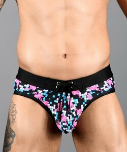 即決新品 7757-Dfla M-アンドリュー クリスチャン Andrew Christian Disco Flamingo Bikini スイムビキニブリーフ 現品表記サイズ M