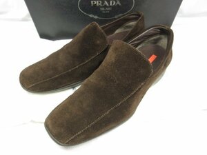 超美品 【プラダスポーツ PRADA SPORT】 スエードレザー スリッポン ローファー 婦人靴 (レディース) size35 ダークブラウン ■30LZ4476■