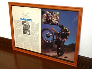 1978年 USA 70s 洋書雑誌記事 額装品 Yamaha TT500 ヤマハ (A3size) / 検索用 XT500 SR500 ガレージ 店舗 看板 ディスプレイ 装飾
