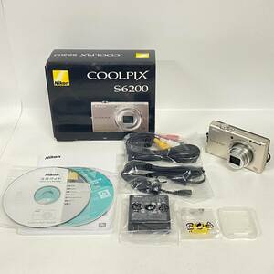 1円~【通電確認済】ニコン Nikon COOLPIX S6200 NIKKOR 10× WIDE OPTICAL ZOOM ED VR 4.5-45.0mm 1:3.2-5.8 コンパクトデジタルカメラ YT