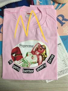 supreme It Gets Better Every Time Tee M PINK
