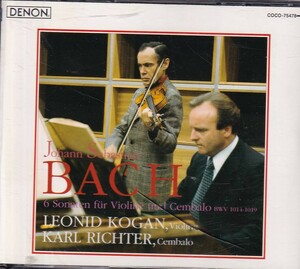 L・コーガン＆リヒター バッハ:ヴァイオリンとチェンバロのためのソナタ集 2CD 旧規格盤(COCO-75478-79)