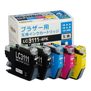ワールドビジネスサプライ Luna Life ブラザー用 互換インクカートリッジ LC3111-4PK ブラック1本おまけ付き5本セット LNBR3111/4PBK+1 /l