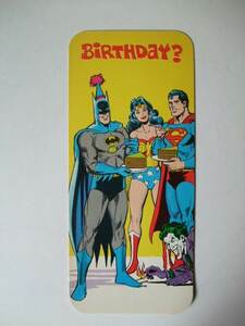 1978年 Superman / Batman / Wonder Woman / Joker / バースデイカード DC Comic 当時物　未使用品　スーパーマン /バットマン/オリジナル