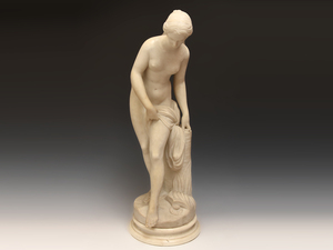 西洋美術 大理石 ヴィーナス 裸婦像 70cmオーバー 26.2kg 昭和45年 当時40万円 裸婦 美人像 彫刻 置物 オブジェ 彫刻 石彫 石像　z2681s