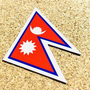 ■L_ネパール国旗ステッカー Lサイズ　10x9cm 1枚■屋外耐候耐水シール 即買■Nepal エベレスト ヒマラヤ AS