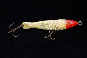 VINTAGE WOODEN LURE HEDDON SEA GLASS EYE L RIG （A081-J4P　）USA MADE #OLDLURE #ARTLURE_VINTAGE ＃ヴィンテージルアー