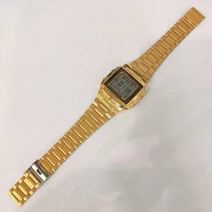 【11374】CASIO　カシオ　デジタル　腕時計　データバンク　DB-360　稼働品　SS　カラー　ゴールド　服飾小物　小物　ファッション