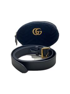 GUCCI◆ウエストバッグ/ベロア/BLK/476434 535795