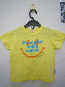 ★MINI-K 半袖Tシャツ イエロー×ロゴ（１１０）