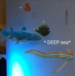 ** 深海魚 古代魚 6匹　モビールリュウグウノツカイ メンダコ シーラカンス フレンステッド ではありません 知育玩具