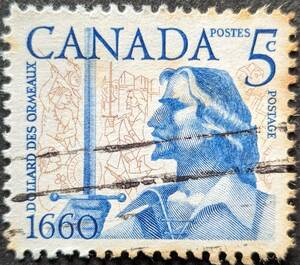 【外国切手】 カナダ 1960年05月19日 発行 ロング・サルトの戦いのターセント 消印付き