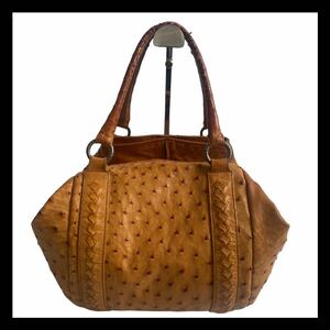 ★ BOTTEGA VENETA ボッテガヴェネタ トートバッグ ハンドバッグ オーストリッチ 本革 大容量 メンズ レディース ★