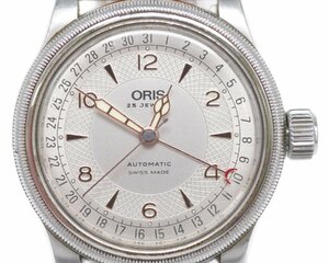 [中古品] 稼働品【ORIS】オリス ビッグクラウン ポインターデイト 7543 メンズ 自動巻 裏スケルトン シルバー文字盤 40mm 中古品