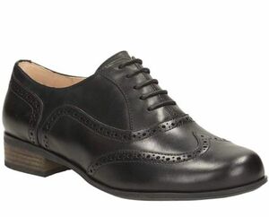 Clarks 26cm レースアップ ヒール ブラック 黒 レザー 革 ウィングチップ ローファー フラット パンプス ブーティー バレエ G77