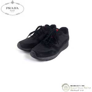 プラダ （PRADA） プラダスポーツ ナイロン×スエード スニーカー スポーツライン レースアップ シューズ 3E5939 靴 #37 ブラック（中古）