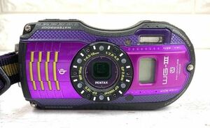 PENTAX ペンタックス 防水デジタルカメラ PENTAX WG-Ⅲ GPS パープル WG-3 通電のみ確認済 fah 4A980