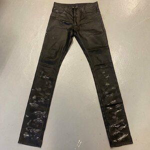 ☆Dior Homme ディオールオム☆04SS STRIP期 デストロイ コーティング デニムパンツ パリ先行発売品番