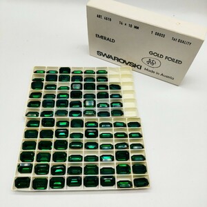 ☆残多 SWAROVSKI スワロフスキー ルース EMERALD エメラルド GOLD FOILED ゴールドフォイル 88個 14×10 MM art 4610 1gross 裸石 54