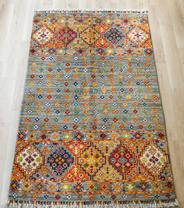 151×97cｍ【アフガニスタン ガズニーウール手織り絨毯 】ペルシャ絨毯