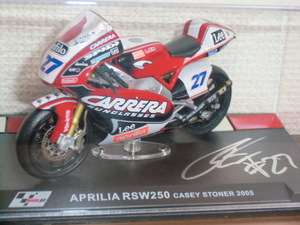 入手困難！Altaya★イクソ★ixo 1/24 MotoGP 2005 aprilia RSW250 #27 C.Stoner ケーシー・ストーナー直筆サイン入り VR46MotoGPmaアルタヤ