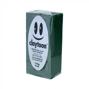 MODELING CLAY(モデリングクレイ) claytoon(クレイトーン) カラー油粘土 ダークグリーン 1/4bar(1/4Pound) 6個セット