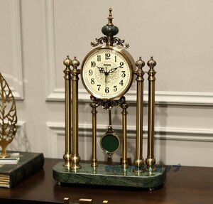 高級感溢れる アメリカ式　復古　置時計　机の上　応接間　やや贅沢　置物　創意　静音　置時計　2色