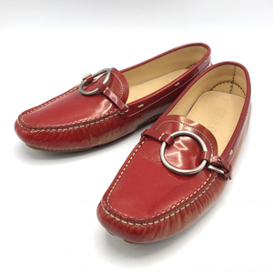 【中古】PRADA MOCCASINS ローファー 37 1/2 1D 1466 レッド プラダ モカシン[240010376519]