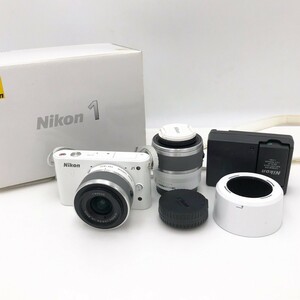  NIKON 1 J1 ダブル ズームキット ニコン Nikon ミラーレス 一眼 カメラ Double Zoom Kit ホワイト 白 箱有 動作確認済【NF5855】