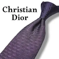 【人気柄】☆Christian Dior☆トロッター☆ネイビー☆光沢☆シルク☆