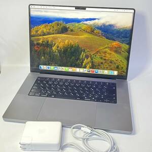 1円~【初期化済み】Apple MacBook Pro 16インチ M1 Maxチップ 2021 スペースグレイ MK1A3J/A 32GB 1TB SSD 10C CPU 32C GPU 最大容量89%