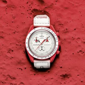 送料無料 赤 Swatch Omega Bioceramic Moonswatch Mission to Mars Speedmasterスウォッチ オメガ スピードマスター マーズ 火星 新品 