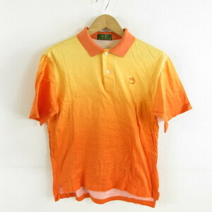 マスターズ MASTERS ポロシャツ 半袖 ゴルフウェア ワンポイント オレンジ L *T778 メンズ