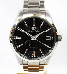 USED★良品 稼働品【GRAND SEIKO】グランドセイコー SBGA301 スプリングドライブ デイト 黒文字盤 AT 9R65 自動巻き メンズ腕時計★