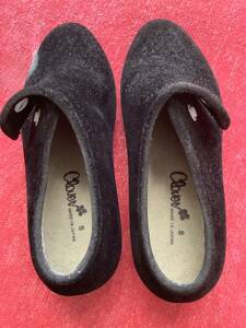 レディース靴 Clouev 日本製 黒 品があるデザイン 　EEE 靴 レディース 22.5−23cm サイズS 送料520円 