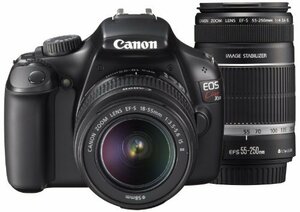 Canon デジタル一眼レフカメラ EOS Kiss X50 ダブルズームキット EF-S18-55(中古品)