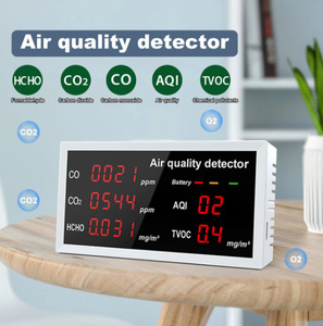 多機能 デジタル表示 屋内/屋外 CO CO2 HCHO TVOC AQI テスター 検出器 監視計 高精度 空気質 モニター ガス検知器