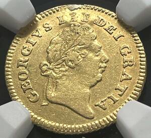 【初めてのギニー金貨に】1/3ギニー金貨 1803年 イギリス ジョージ三世 3世 NGC VF DETAILS PLUGGED アンティークコイン