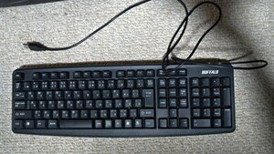 iBUFFALO フルキーボード USB接続 日本語 112キー ブラック BSKBU02 ジャンク