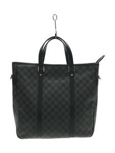 LOUIS VUITTON◆アントン・トート_ダミエ・グラフィット_BLK/PVC/BLK