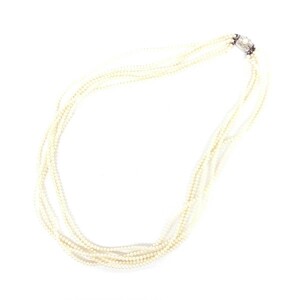 ◆MIKIMOTO ミキモト パールネックレス ◆ ホワイト 真珠 金具WGK14 5連 レディース 総重量:39.5g ベビーパール ジュエリー