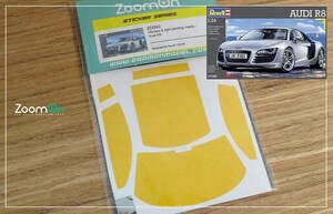 ZoomOn ZD092 1/24 ウインドー・ライト 塗装マスキング- アウディ R8