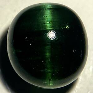 8ctUP!!●天然トルマリンキャッツアイ8.390ct●a 約11.1×10.6mm ルース 裸石 tourmaline Green 宝石 ジュエリー ソーティング付 EA0 ポEA5