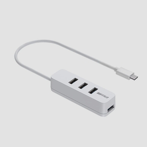 送料無料★バッファロー USB-C 3.2Gen1バスパワー上挿しハブ 磁石付 BSH4U325C1WH 30cm (ホワイト)