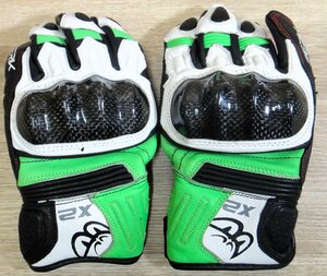 【中古】BERIK べリック G-175105L-BK GLOVE2.0 レーシンググローブ M ブラック ホワイト グリーン