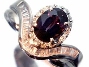 1円～【ジュエリー極】鑑付 タンザニア産 極上天然非加熱カラーチェンジサファイア1.35ct＆ダイヤ 高級Pt900リング k8520oz【送料無料】