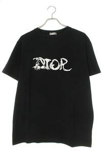 ディオール DIOR 21AW 143J685C0677 サイズ:M DIOR AND PETER DOIGロゴ刺繍Tシャツ 中古 SS13