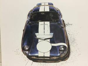 【正規品 絶版】Bowイラスト シェルビー コブラ デイトナクーペ カーマガジン 66 Shelby Cobra Daytona Coupe クラシックカー 旧車 絵